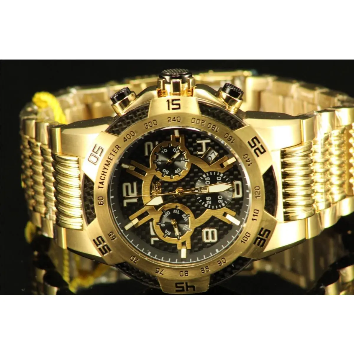 Invicta 25286 51mm Speedway Swiss Z60 Chrono Gold Tone Stainless Steel Watch