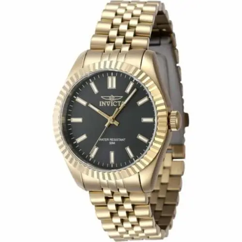 Invicta Specialty 47504 Lady 36mm Stainless Steel Gold Black Dial PC21 Quartz