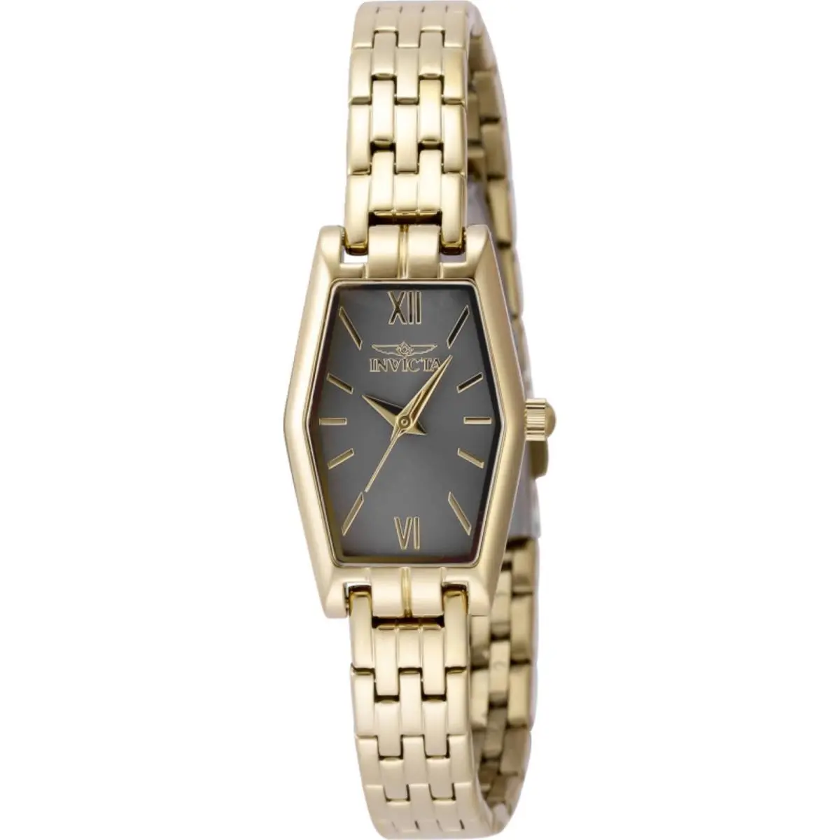 Women`s Watch Angel Quartz Charcoal Dial Yellow Gold Bracelet 49064 by Invicta