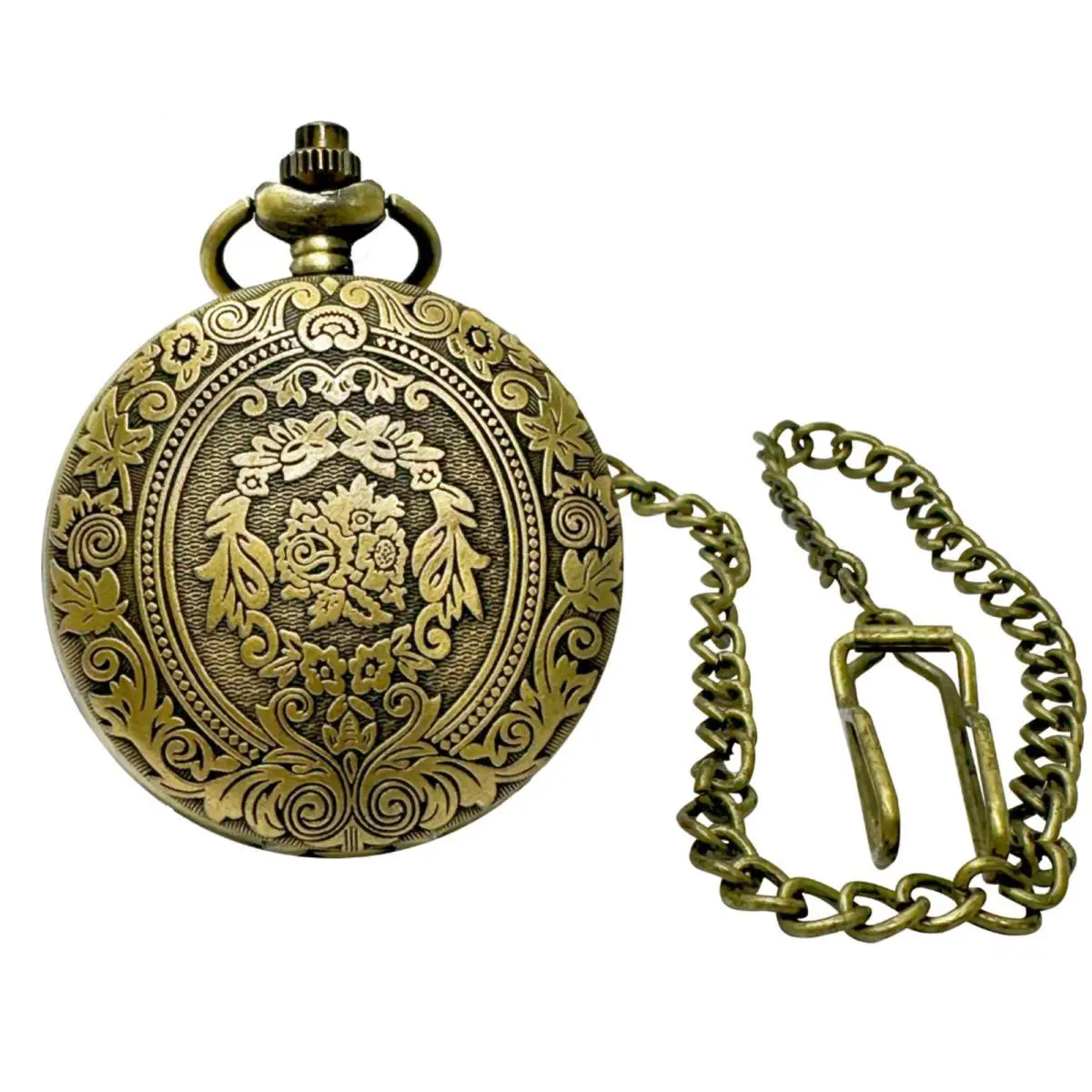 Invicta Men`s Pocket Watch Vintage Monarch Chrono Bronze Case White Dial 49005