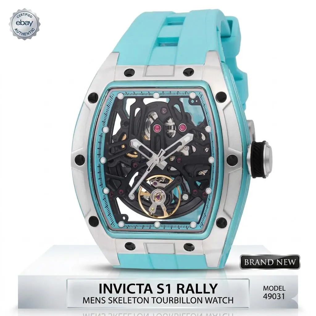 Invicta S1 Rally Orberus Automatic Men`s Watch Skeleton Dial 44mm Blue 49031