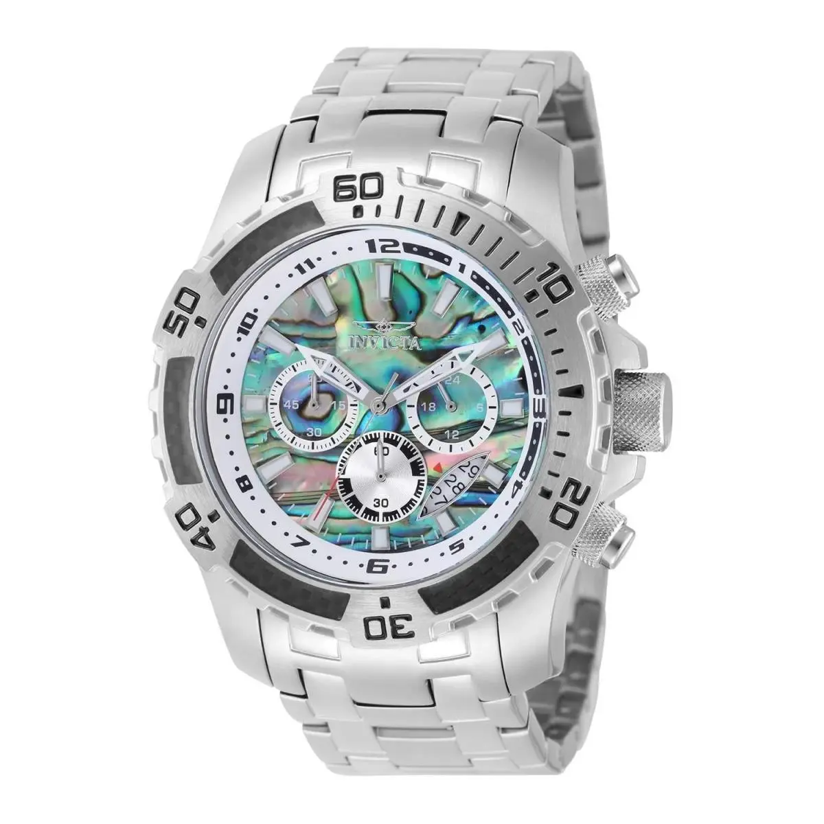 Invicta 49855 Quartz Watch Iridescent Dial Stainless Steel 51mm Men