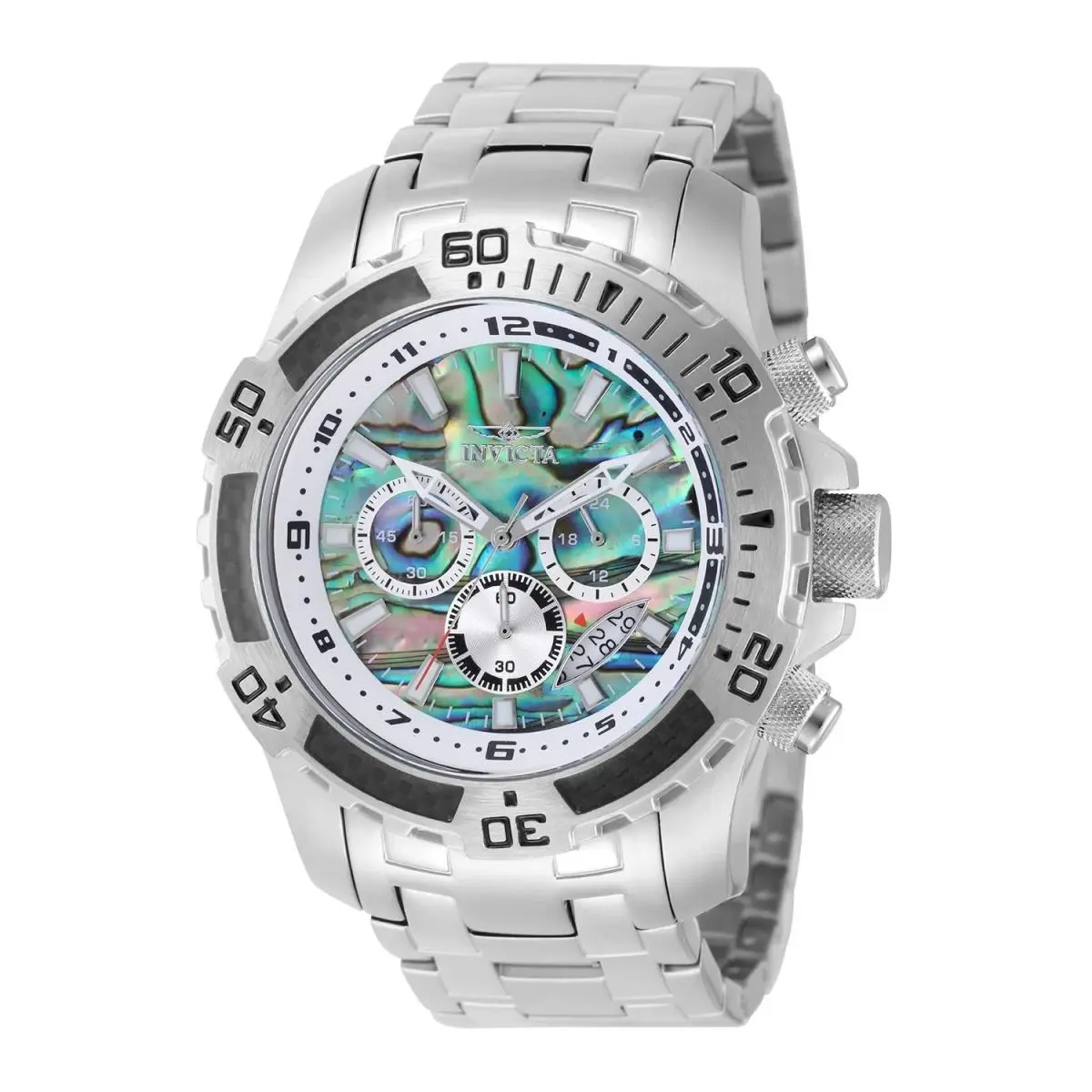 49855 Quartz Watch Iridescent Dial Stainless Steel 51mm Men by Invicta