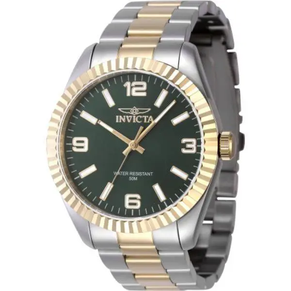 Invicta Specialty 47455 Men 43mm Stainless Steel Steel Green Dial PC21 Quartz - Gray