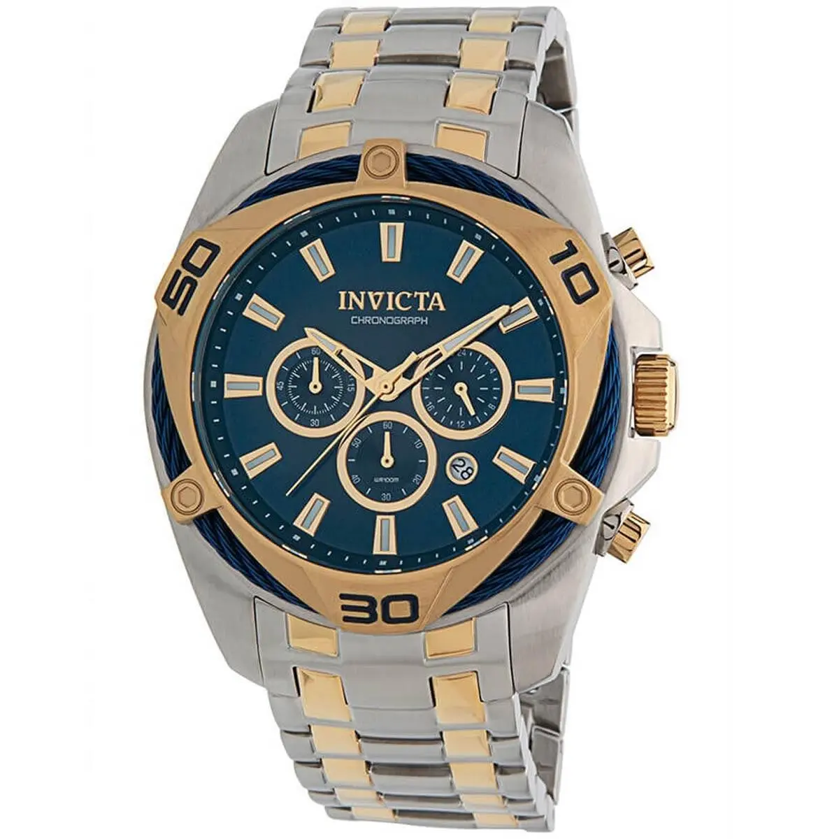 34125 Men`s Bolt Chronograph Two Tone Steel Bracelet Watch by Invicta