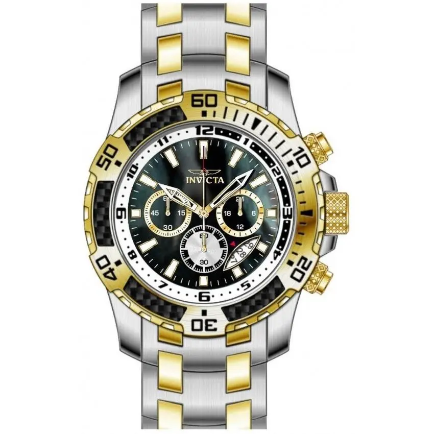 Pro Diver Scuba Chronograph Gmt Quartz Black Dial Men`s Watch 49852 by Invicta