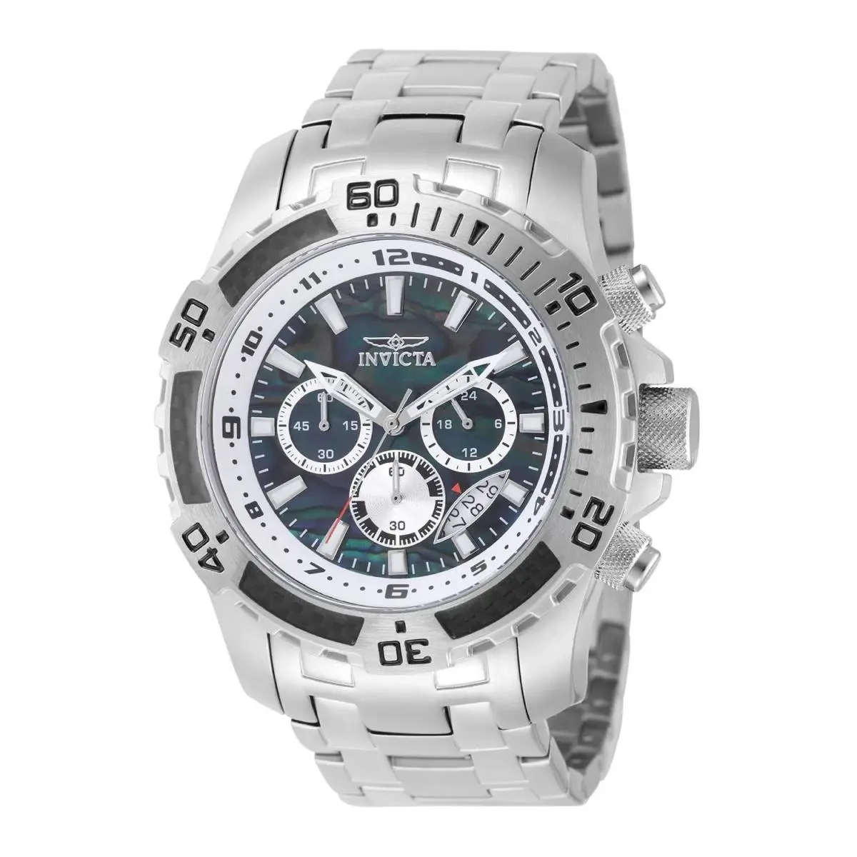 Invicta Men`s 49853 Pro Diver Quartz VD53 Black Dial Watch - Dial: Black, Band: Steel