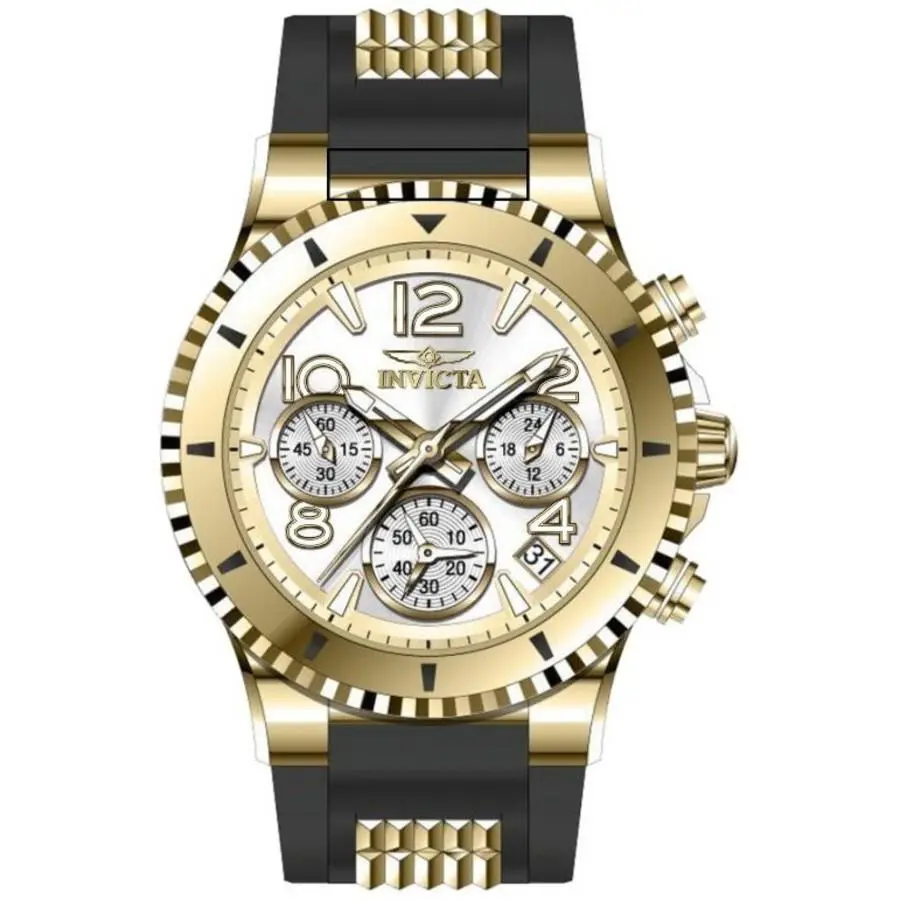 Invictawomen`s 49804 Blu Quartz VD53 Gold Dial Watch
