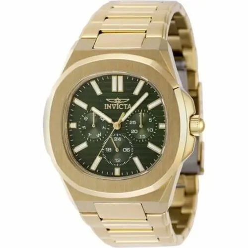 Invicta Speedway Men 41mm Stainless Steel Gold Green Dial VH63 Quartz 48523