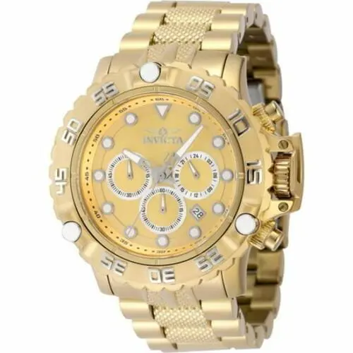 Invicta Subaqua 47184 55.4mm Men Gold Silver Dial Quartz Stainless Steel Watch