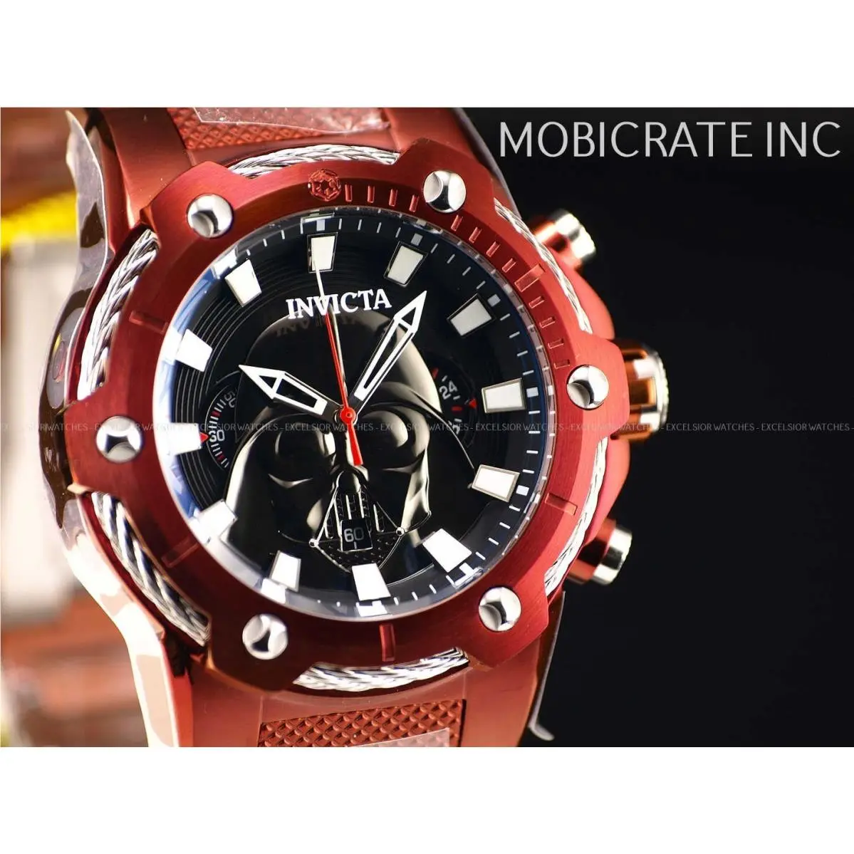 Invicta Men`s Star Wars Darth Vader 53mm LE Burgundy Chronograph SS Watch