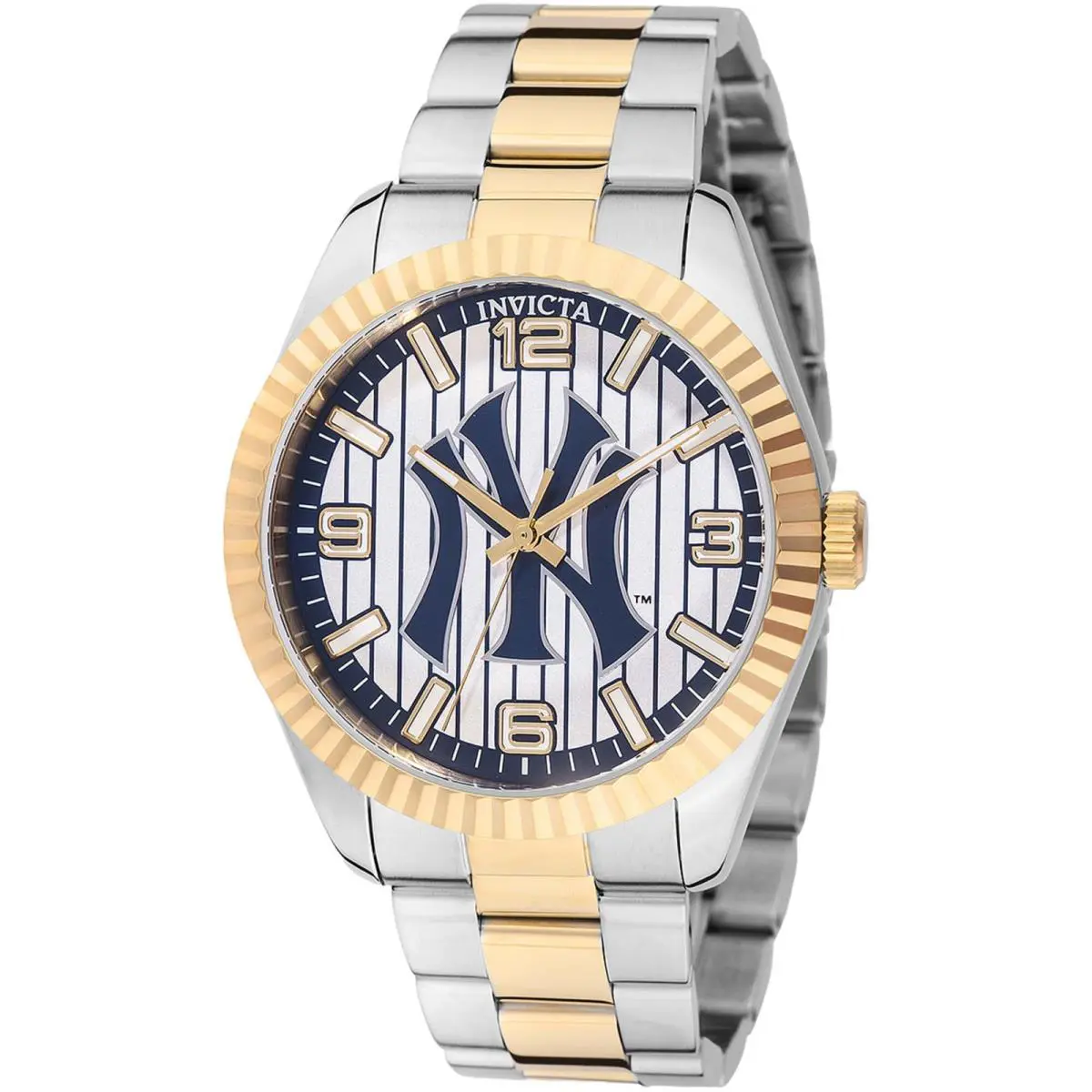 Invicta Specialty York Edition Quartz Silver Dial Men`s Watch 49863 - Dial: Silver-tone, Band: Two-tone (Gold and Silver-tone), Bezel: Silver-tone and Gold