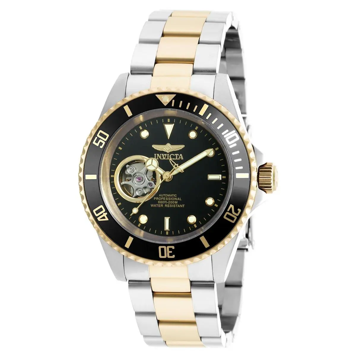 Invicta Pro Diver Automatic Black Dial Two-tone Men`s Watch 20438
