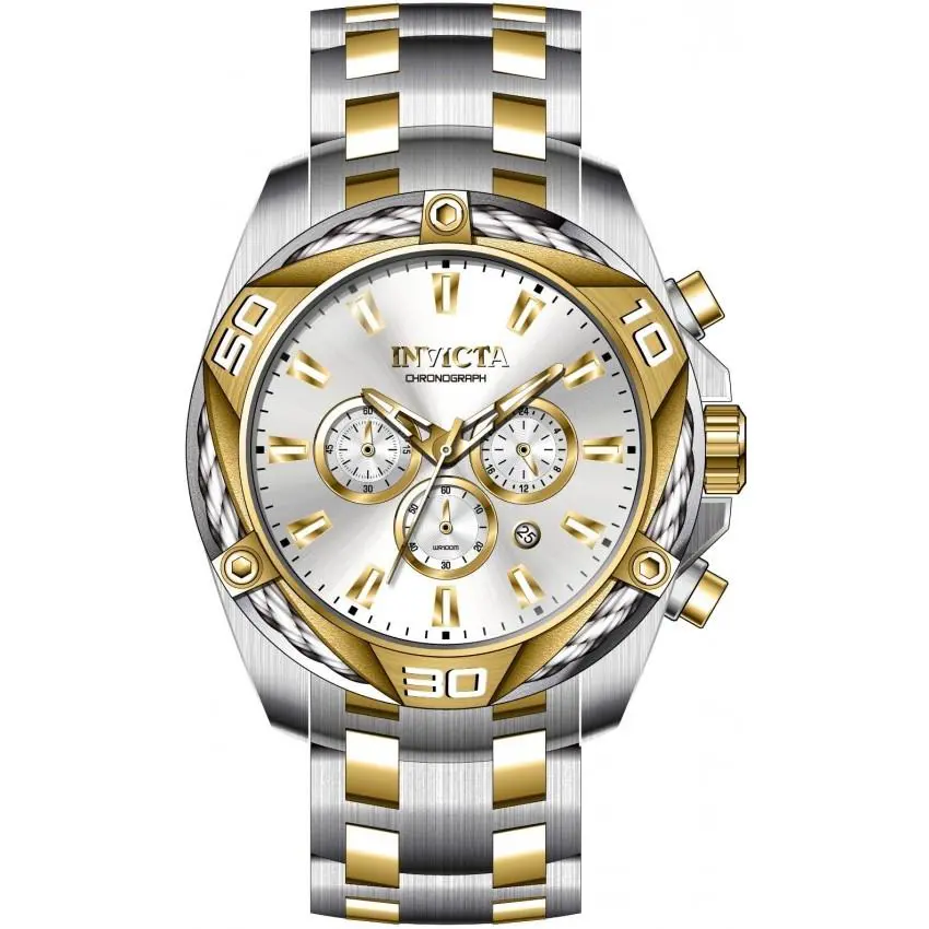 Invicta Bolt Chronograph Quartz Silver Dial Men`s Watch 34126