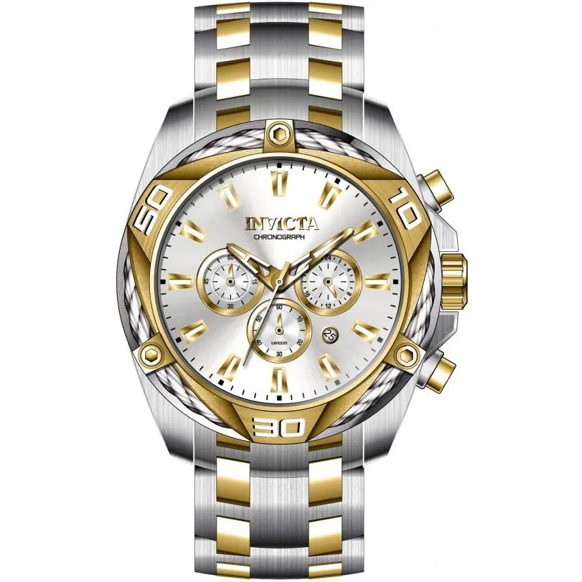 Invicta Bolt Chronograph Quartz Silver Dial Men`s Watch 34126