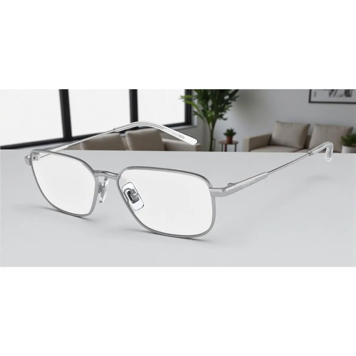 Arnette AN6133 740 Loopy Doopy Brushed Silver Transparent 55 m Unisex Eyeglasses