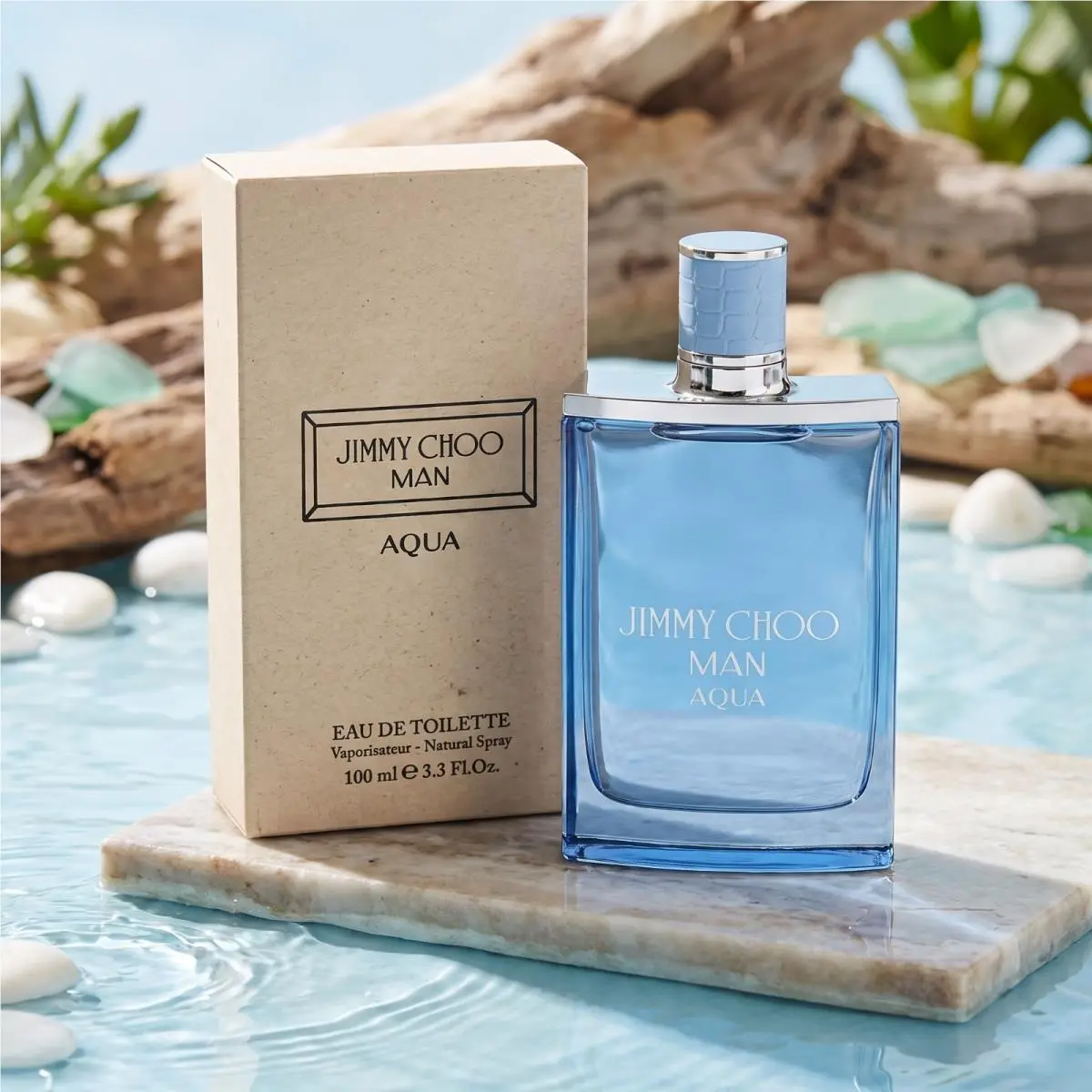 Man Aqua Edt 3.3 oz / 100 ml Men with Cap in Brown Box by Jimmy Choo