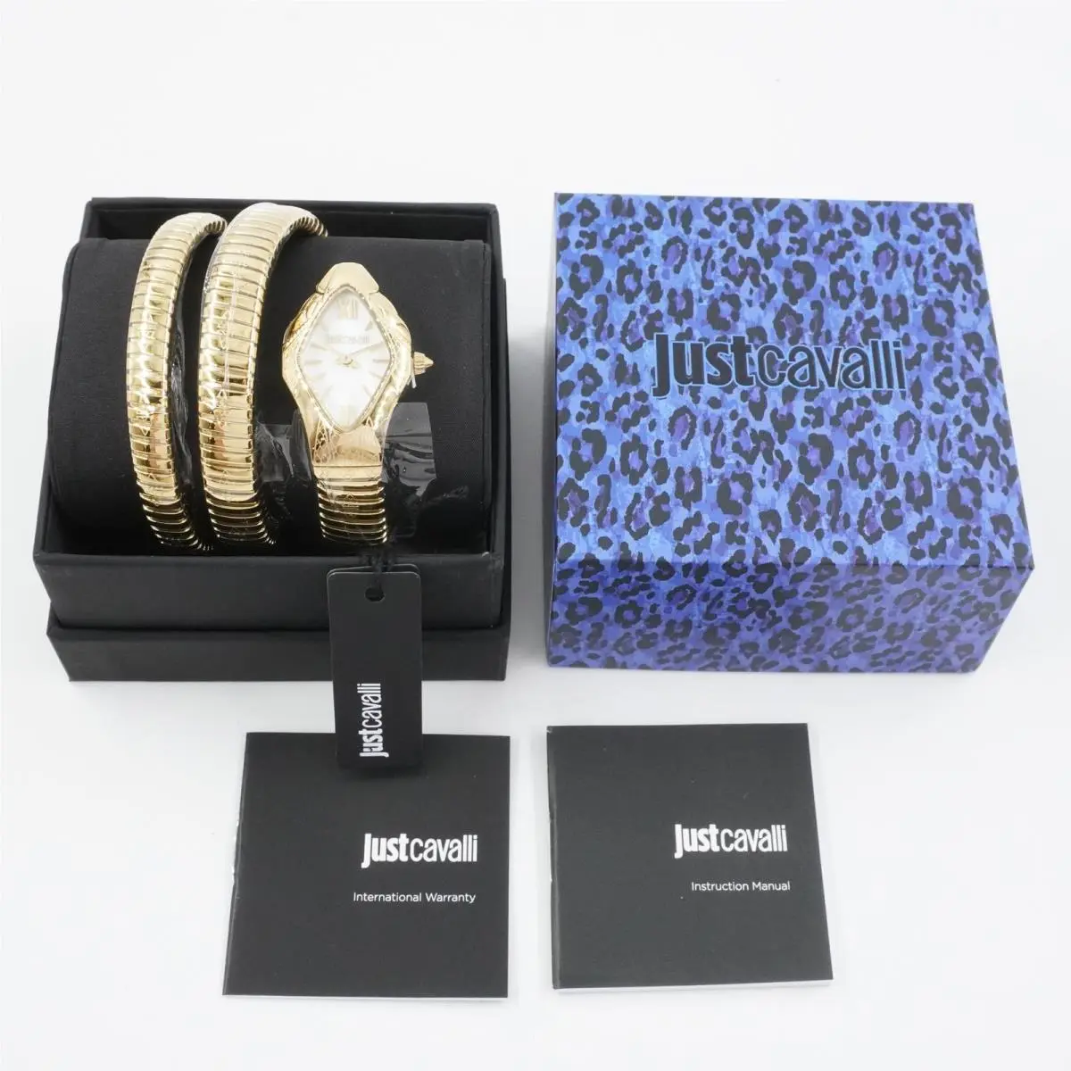 Just Cavalli Cristallo Gold White Women`s 26mm Quartz Watch JC1L307M0025