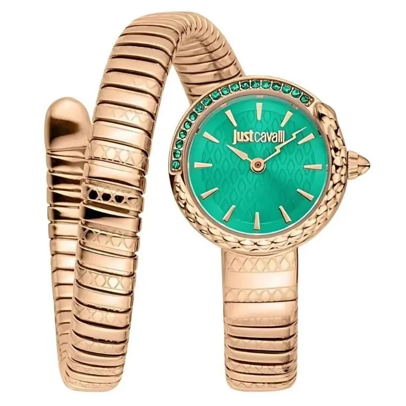 JC1L301M0055 Women`s Iprg Bracelet Green Dial Quartz Watch by Just Cavalli