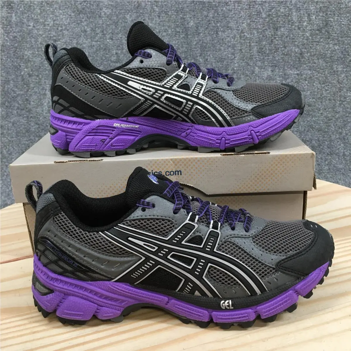 Asics Gel-kahana 6 Trail Running Shoes Womens 7 Grey Purple Sneakers T2E6N