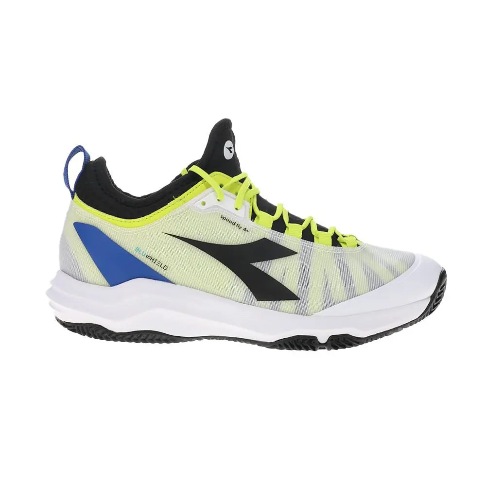 Diadora Speed Blushield Fly 4 Plus Clay Tennis Mens White Yellow Sneakers Athl