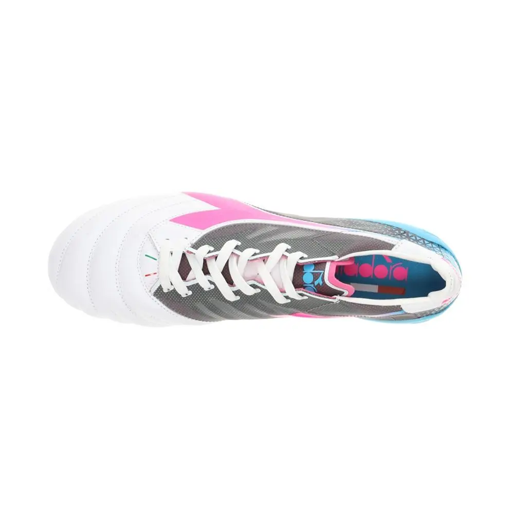 Diadora shoes - diadora Brasil Elite Veloce Gr Ita Lpx Soccer Cleats - 179596-D0662 - Blue, Pink, White 7