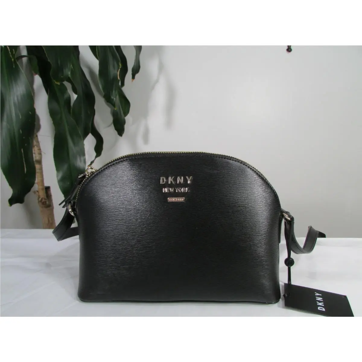 Dkny Cow Leather Madison Dome Crossbody Bag 3 Colors Black by DKNY