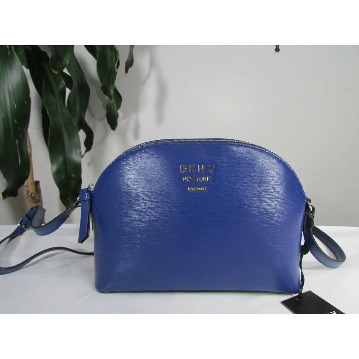 Dkny Cow Leather Madison Dome Crossbody Bag 3 Colors Cobalt Blue by DKNY