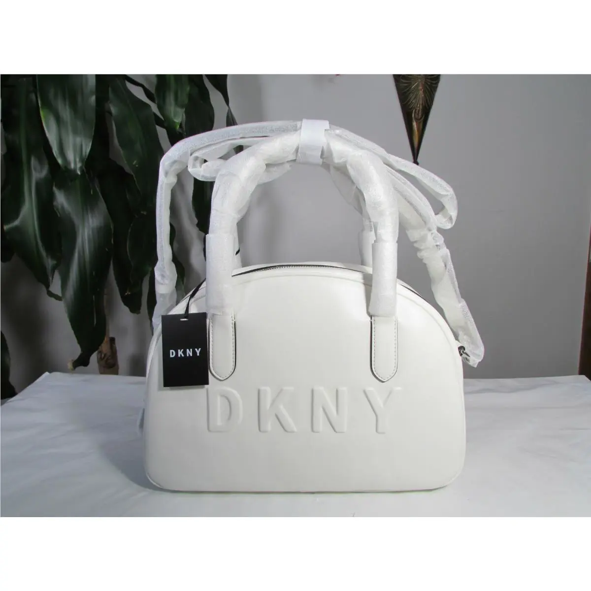 Dkny Tilly Dome Leather Large Satchel White