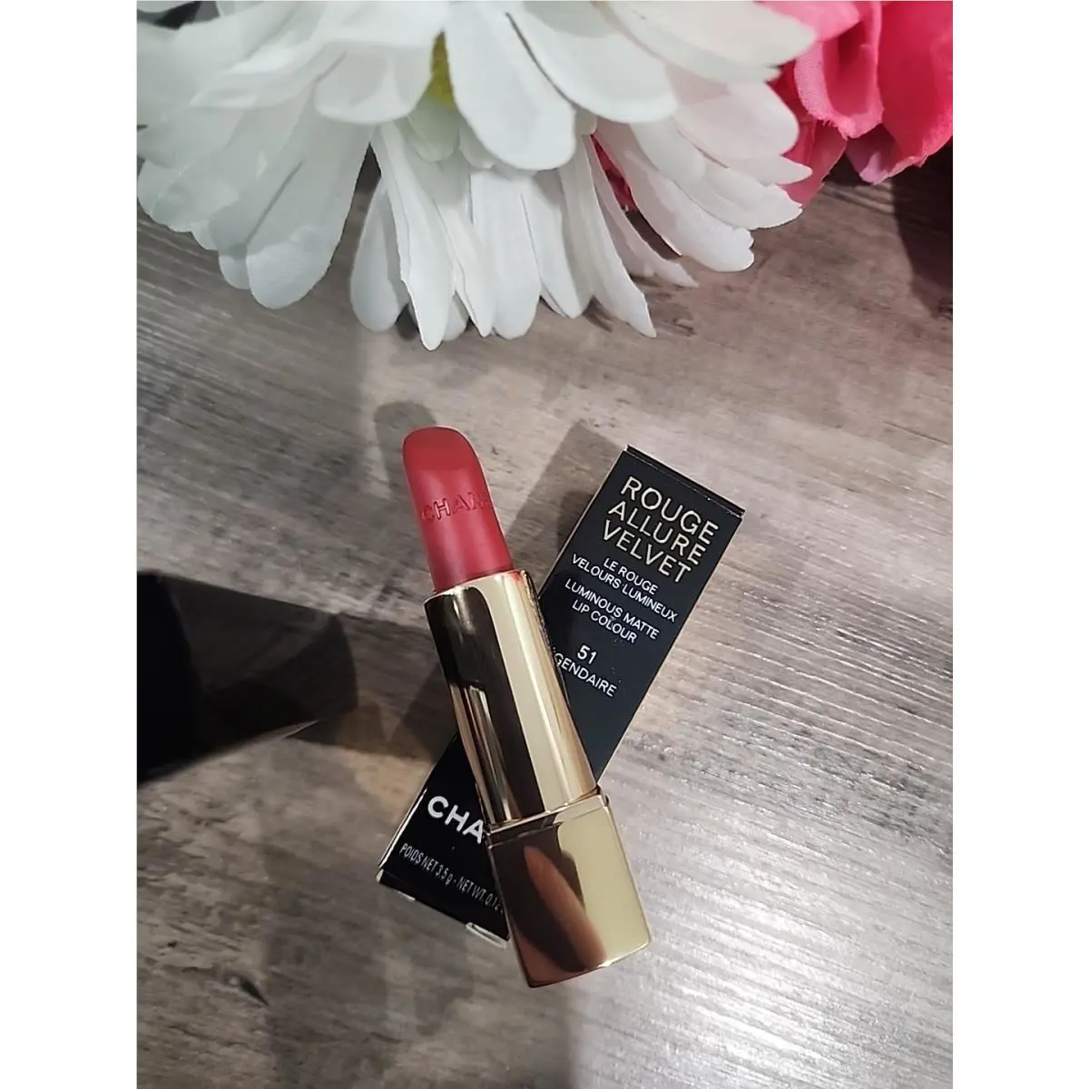 Chanel Rouge Allure Velvet Luminous Matte Lip Colour 51 Legendaire .12 Oz
