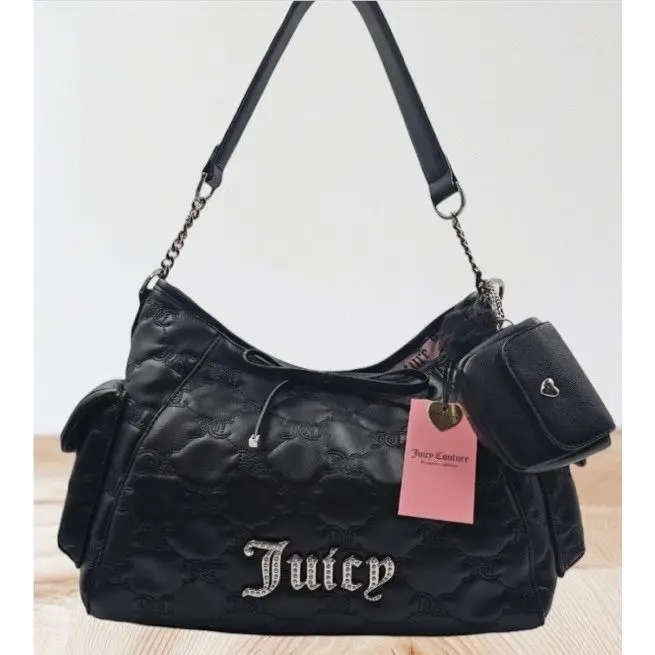 Demure Hobo Womens Black Liquorice Bag Purse W/pouch by Juicy Couture