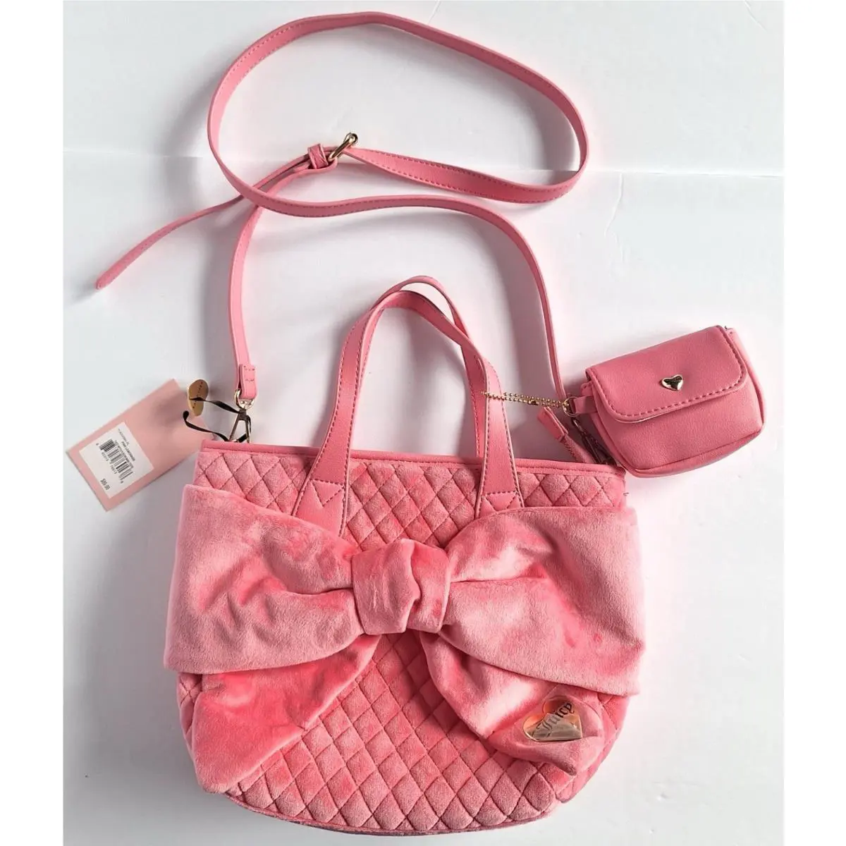 Juicy Couture Tied with A Bow Mini Tote Pink Lemonade Rare Htf Purse