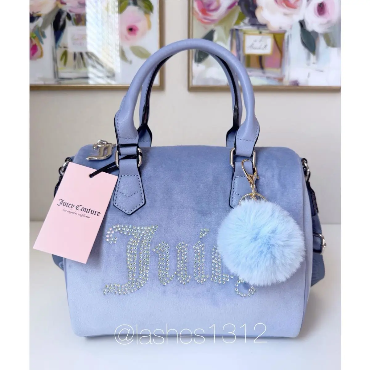 Juicy Couture Bag Obsession Satchel - Blue Velour