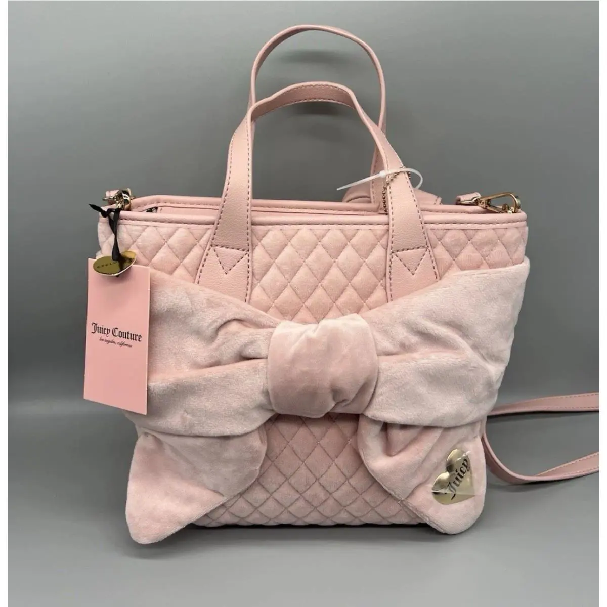 Juicy Couture Pink Diamond Tied with A Bow Mini Tote Lt Pink Htf
