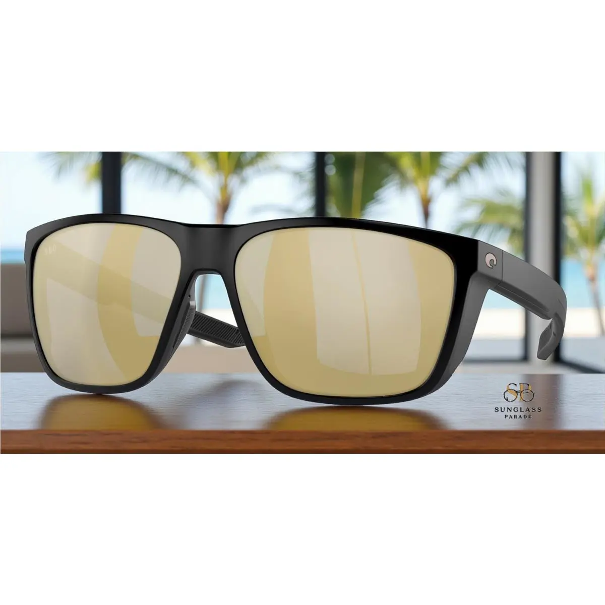 Costa Del Mar 6S9012 04 Ferg Xl Mt Black Sunrise Silver Mir 62 Men`s Sunglasses - Frame: Matte Black, Lens: Sunrise Silver Mir