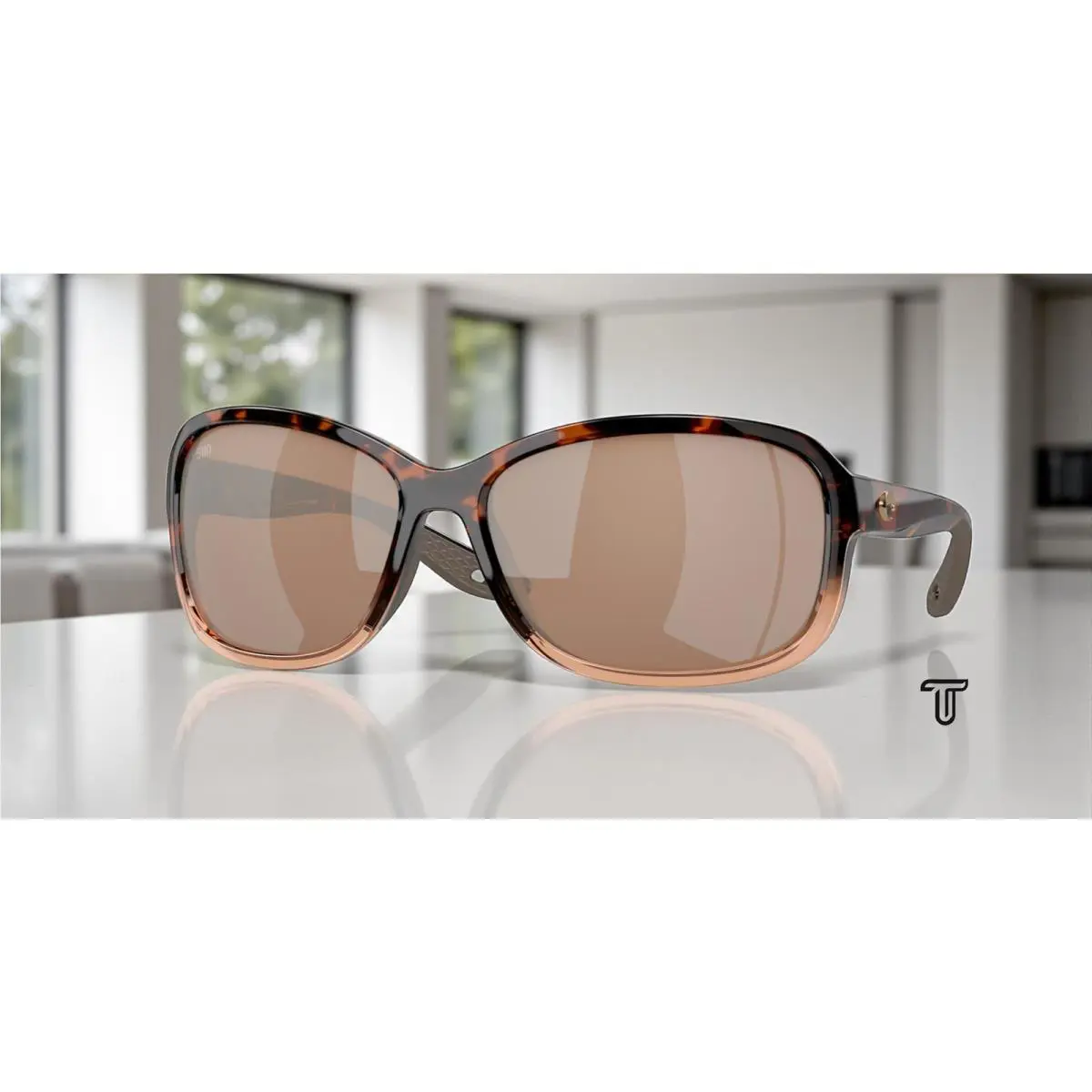Costa 6S9114 911403 Seadrift Tortoise Copper Polarized 58 mm Women`s Sunglasses - Frame: Shiny Tortoise Fade, Lens: Copper Silver Mirror