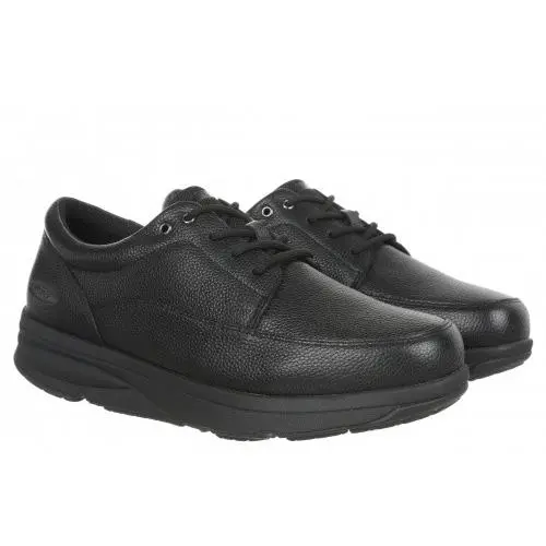 Mbt Men`s Nevada Lace Up Moc Shoe Level 2 Rocker Textured Leather Black/brn