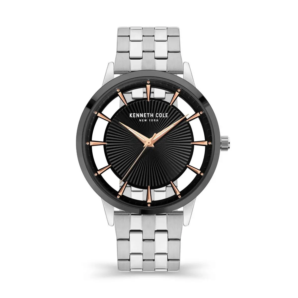 Men`s Watch Transparent and Black Dial Steel Bracelet KCWGG2174701 by Kenneth Cole