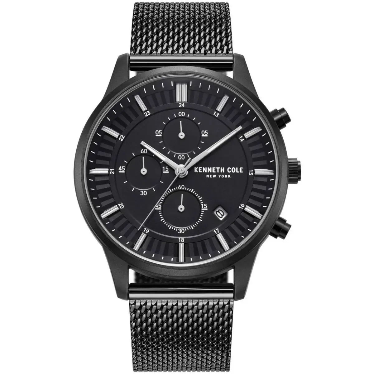 Men`s Watch Chronograph Black Stainless Steel Bracelet KCWGK2185305 by Kenneth Cole