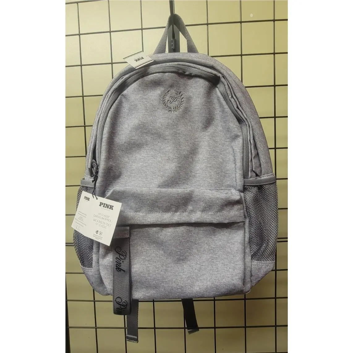Victoria`s Secret Pink Campus Ivy Classic Canvas Backpack Grey by Victoria's Secret