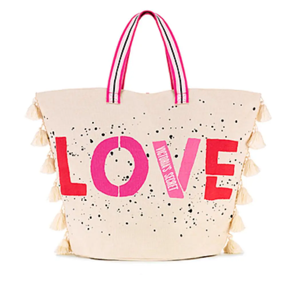 Victoria`s Secret Love Beach Large Tote Bag Summer Getaway Weekender by Victoria's Secret