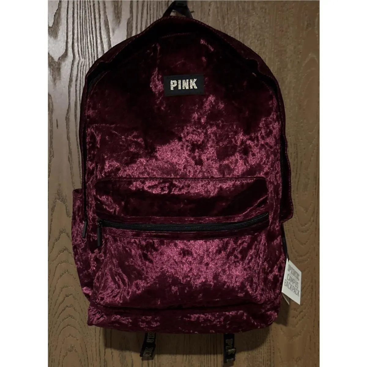 Victoria’s Secret Pink Campus Backpack Burgundy Velvet College School Laptop