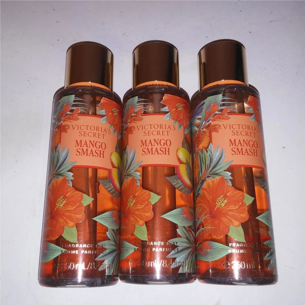 Set of 3 Victoria`s Secret Fragrant Mist Body Spray Mango Smash Full Size