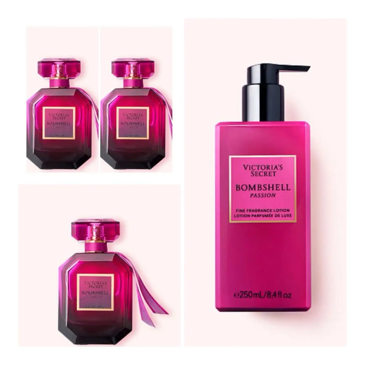 Victoria`s Secret Bombshell Passion Edp 3.4 Fl.oz. 3 and Fragrance Lotion