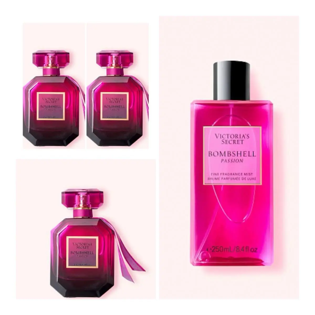 Victoria`s Secret Bombshell Passion Edp 3.4 Fl.oz. 3 and Fragrance Mist