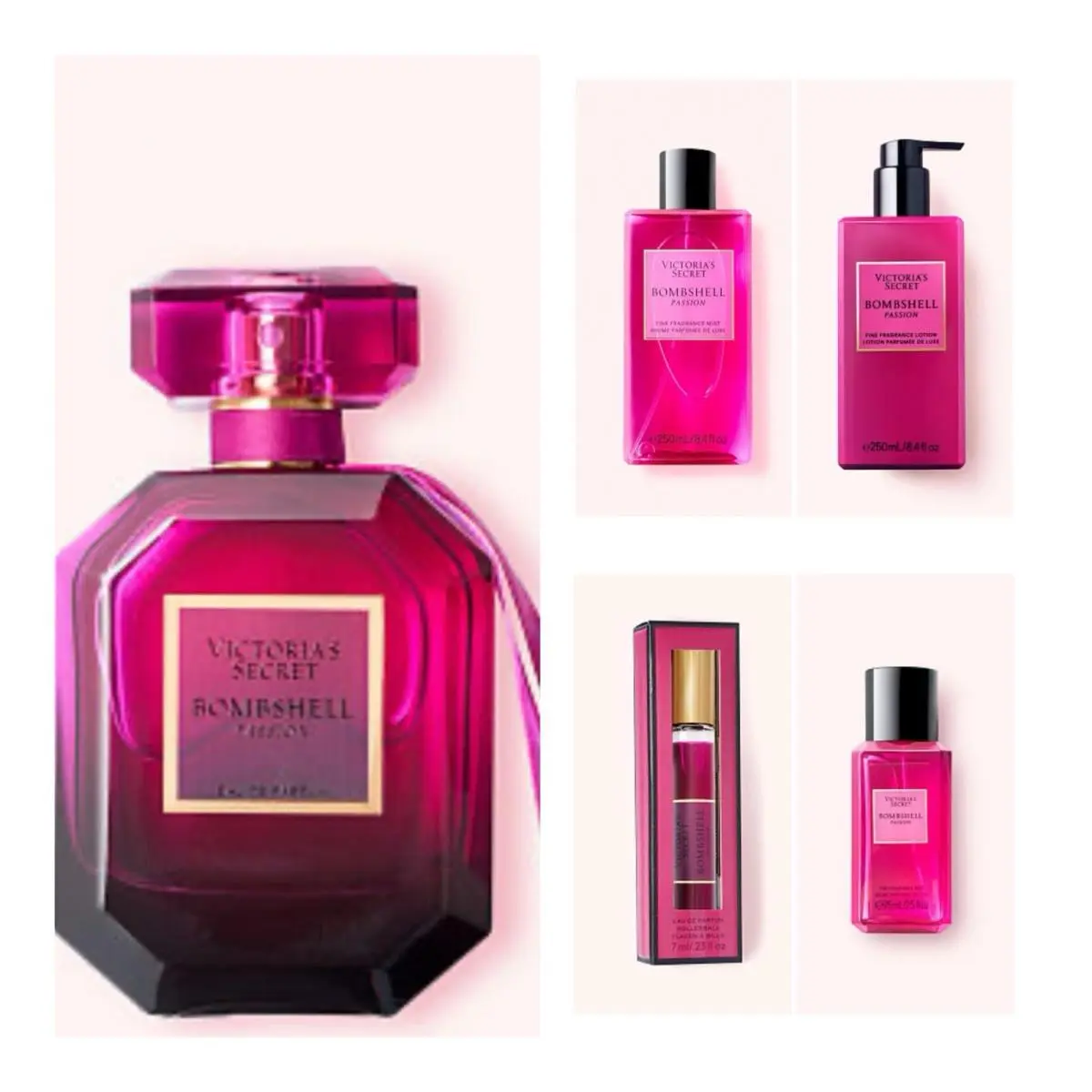 Victoria`s Secret Bombshell Passion Edp 1.7 Oz. /rollerball /mist /lotion /mist