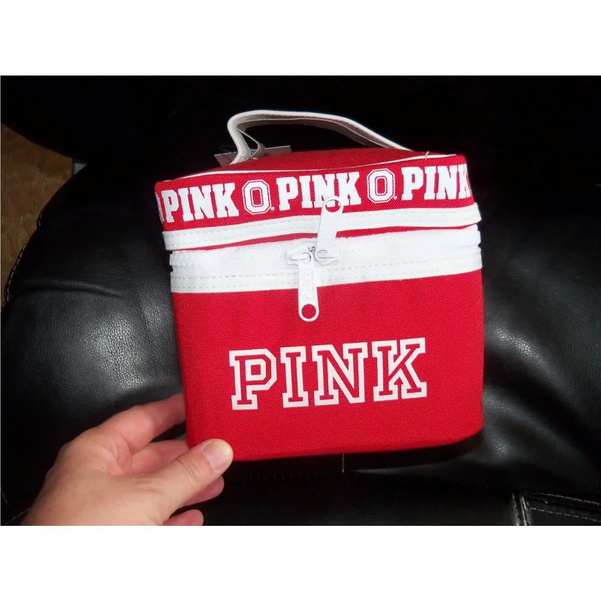 Victoria`s Secret Pink Ohio State Makeup Cosmetic Bag Train Case Htf