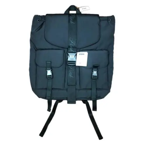 Victoria`s Secret Pink 2024 Nylon Cargo Backpack Full Size Gym School Bag Black