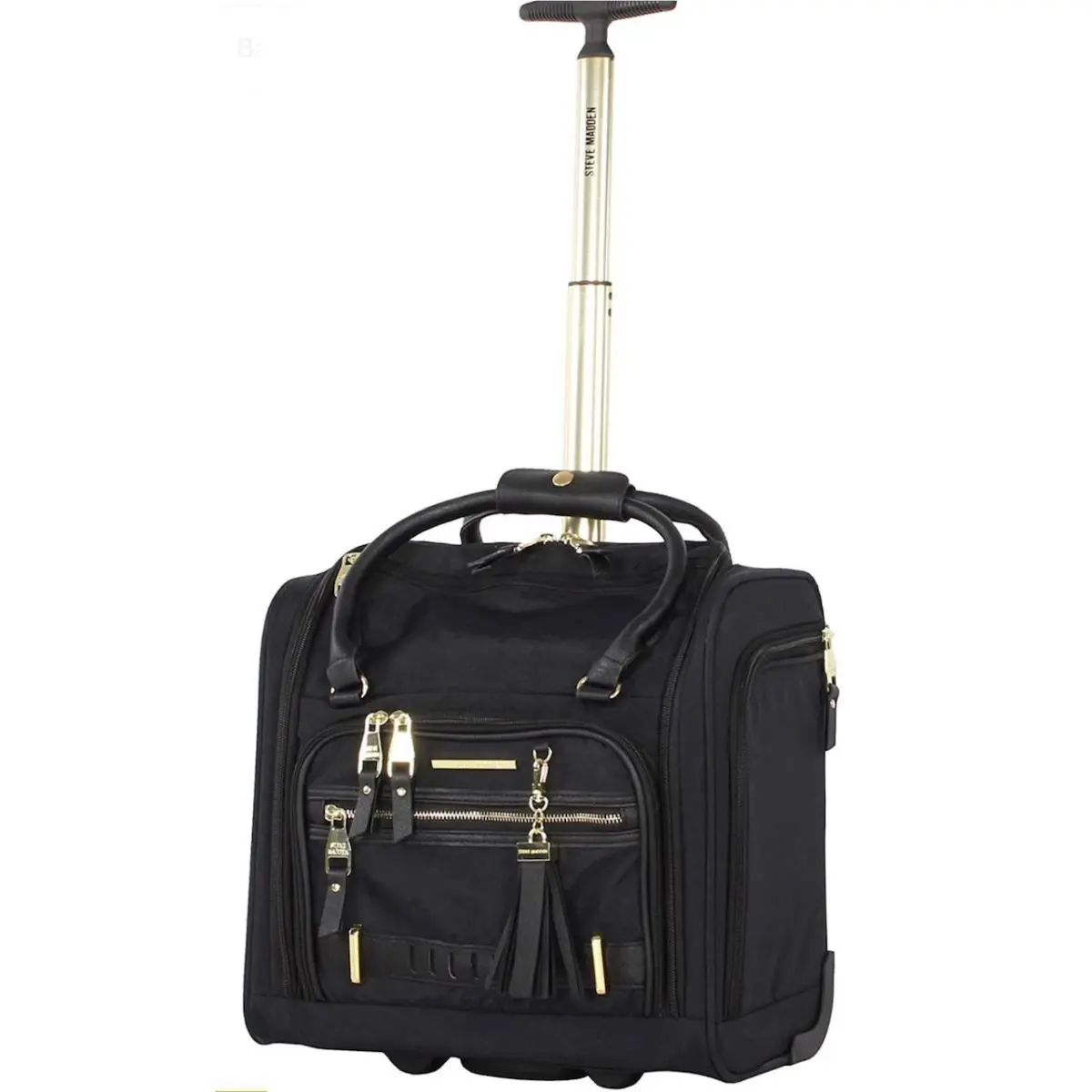 Underseat Wheeled Bag 15 Carryon Black Peek A Boo by Steve Madden