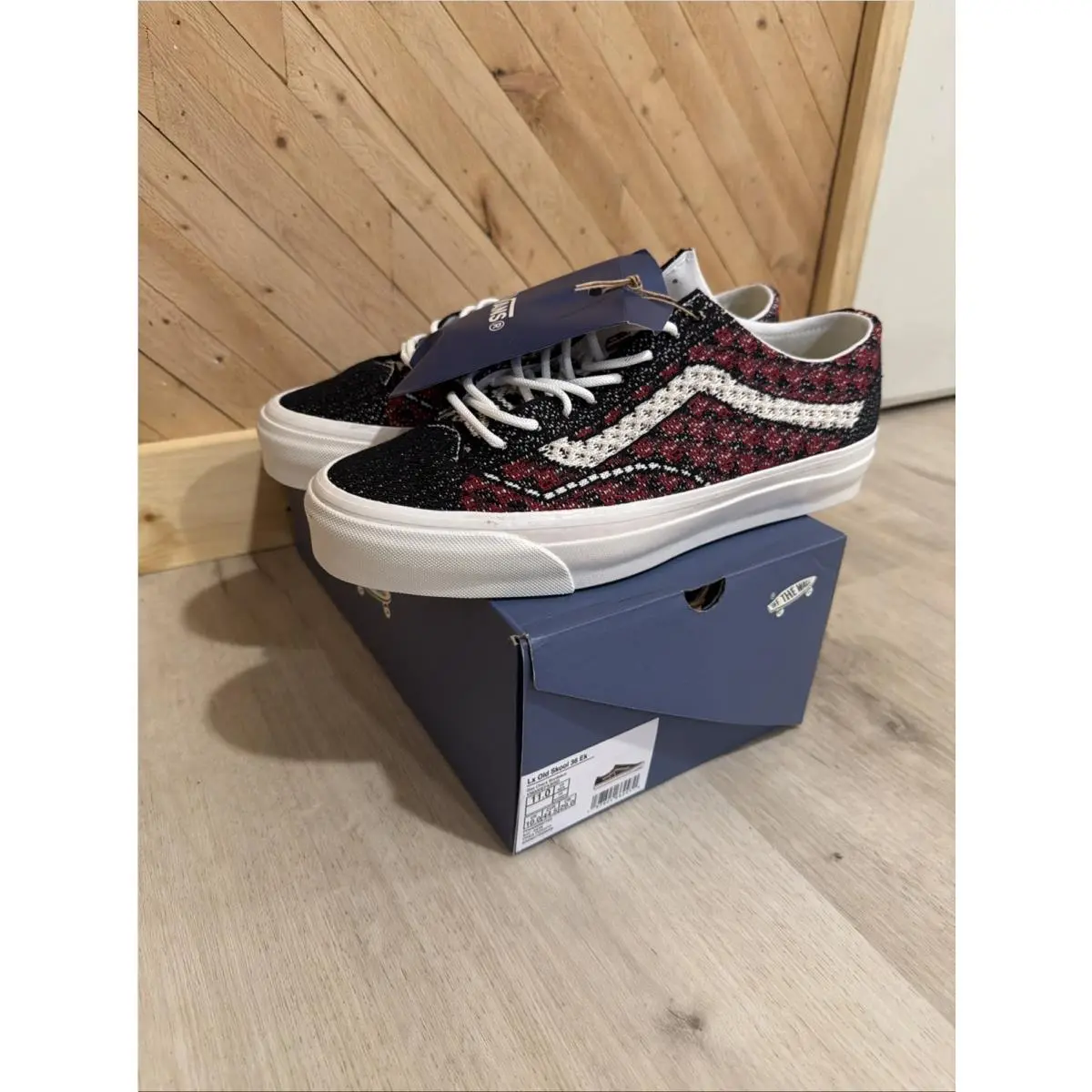 Vans LX Old Skool 36 EK VN000EFKBRD Geo Check Bordeaux Men’s Size 11